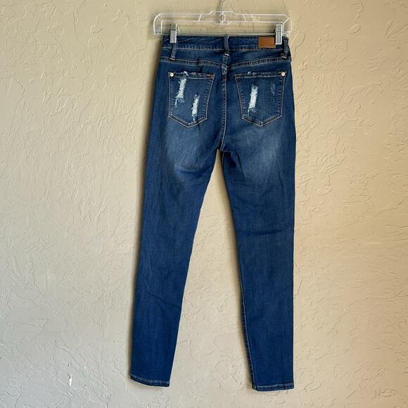 Judy Blues‎ skinny fit animal print distressed jeans size 5/27 - Picture 4 of 5